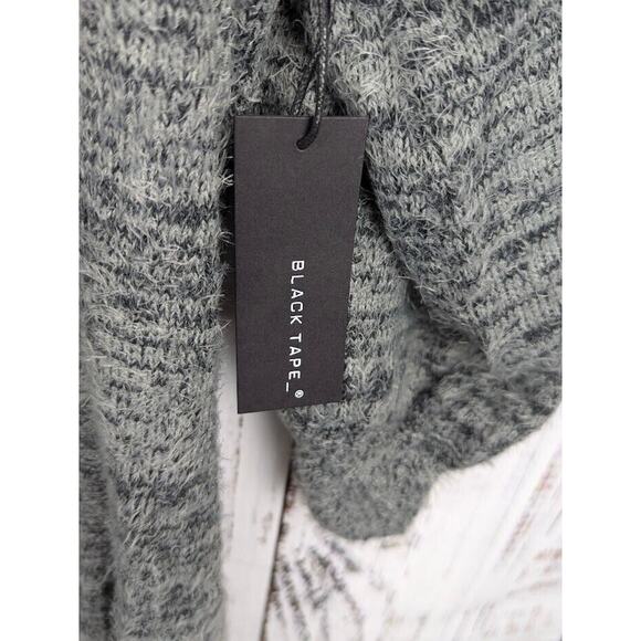 Black Tape Cotton Eyelash Duster Cardigan Sweater Grey Mix Women's Size S - Picture 3 of 5